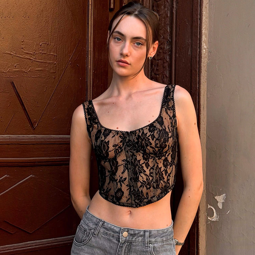 Women's Stretch Lace Camisole Top - view 2