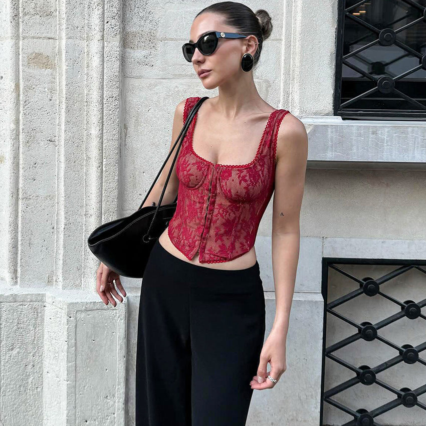 Women's Stretch Lace Camisole Top - view 8