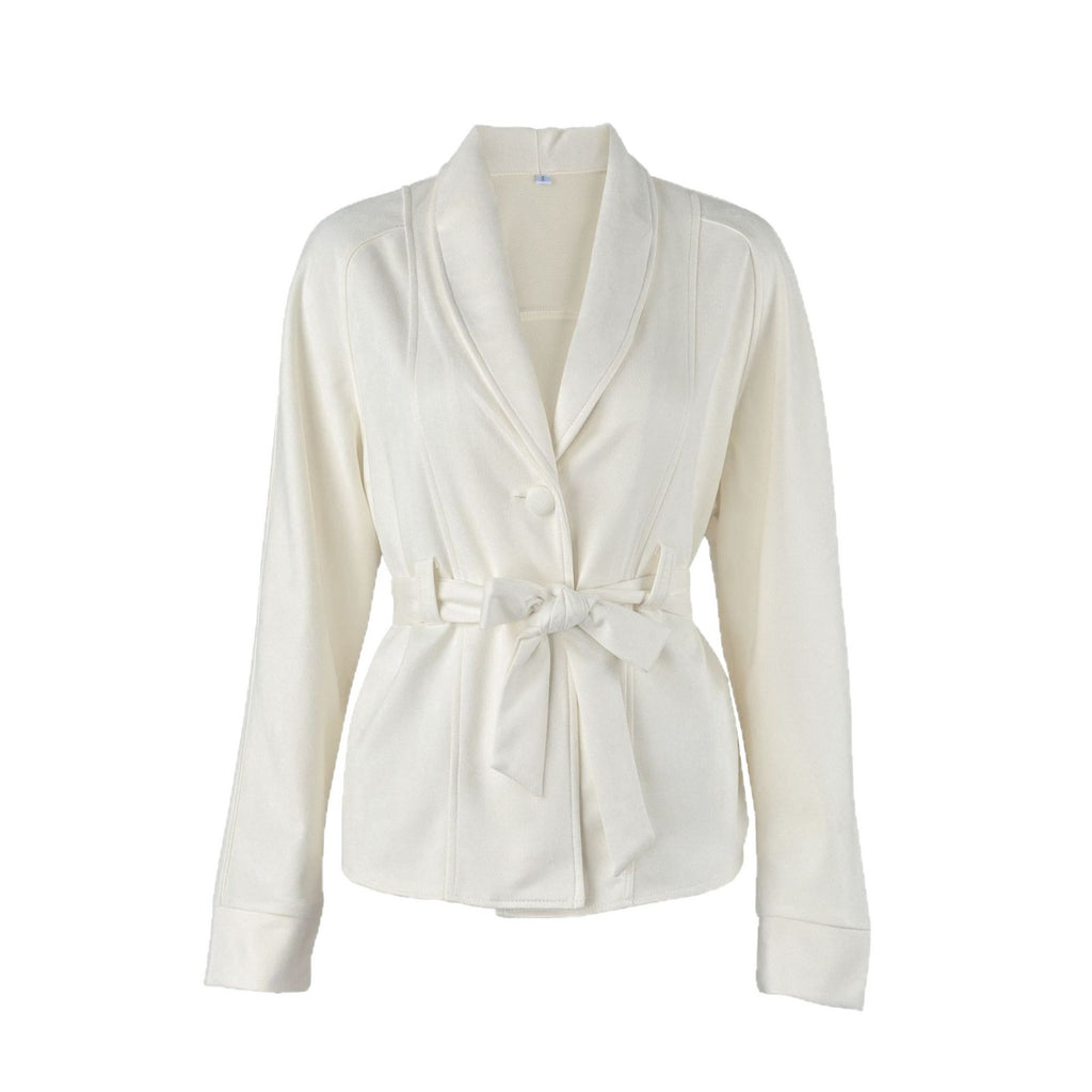 Women's faux suede long-sleeve jacket