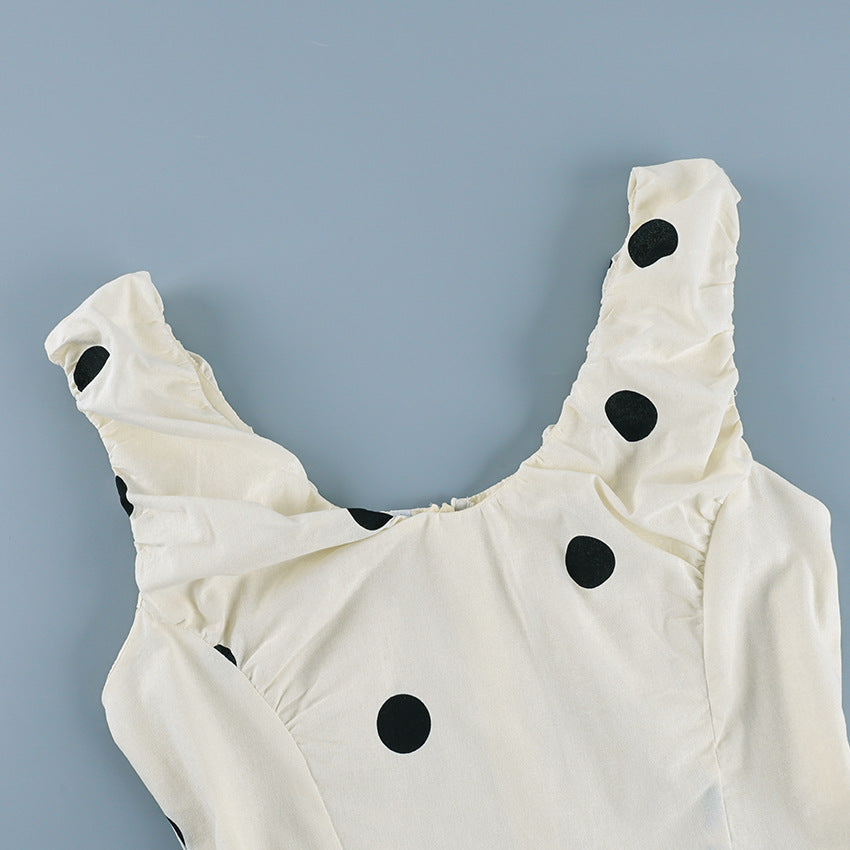 Women's Polka Dot Cotton Sleeveless Top - view 8