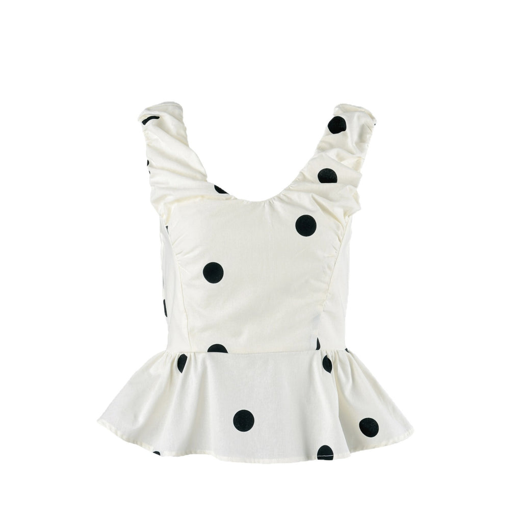 Women's Polka Dot Cotton Sleeveless Top - view 5